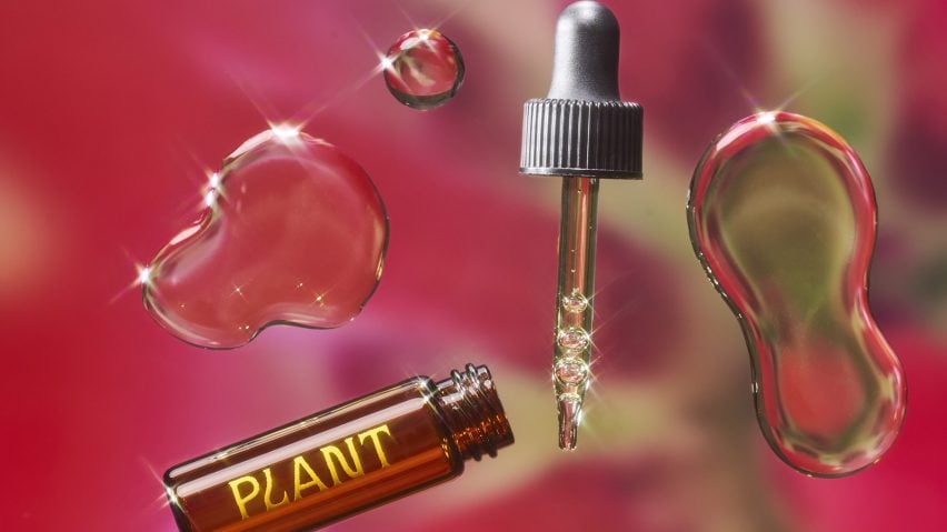 Psilocybin tincture by PLANT in amber glass dopper bottle designed by Dark Igloo