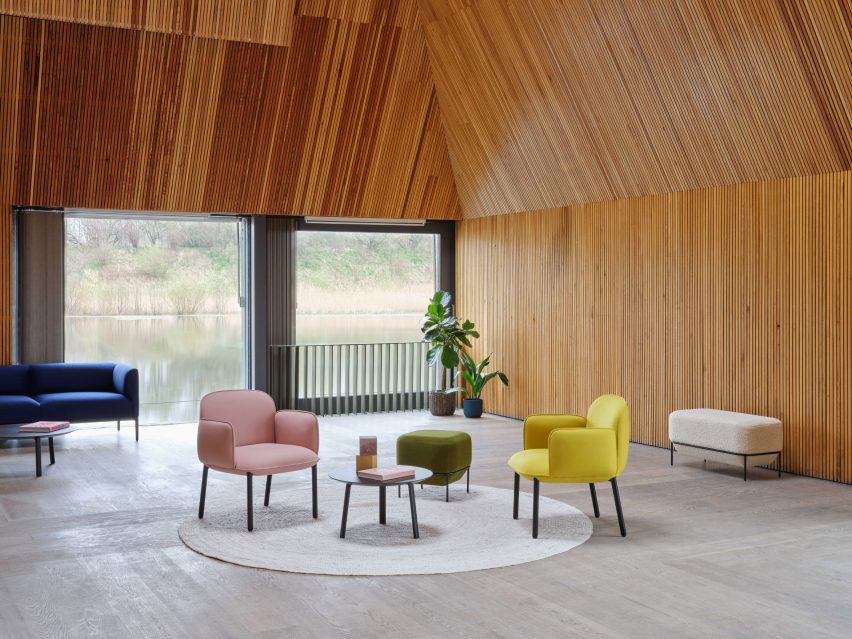 Image of Plum chairs in different colours in an interior setting