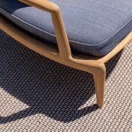 Textile upholstery on The Secret Garden armchair