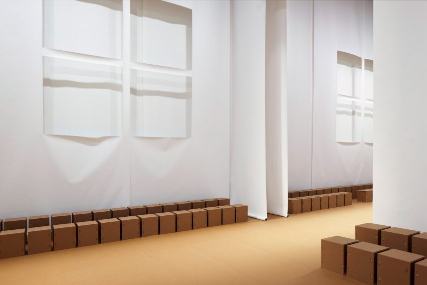 Brown paper covered the floor at the Prada Spring Summer 2023 menswear show