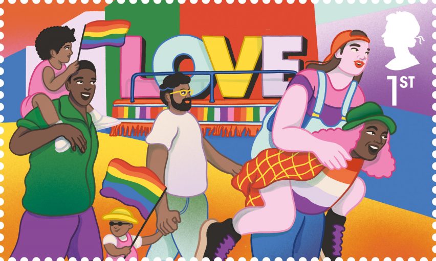 Sofie Birkin's colourful Pride stamp illustration