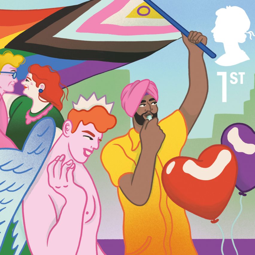 A colourful Royal Mail Pride stamp