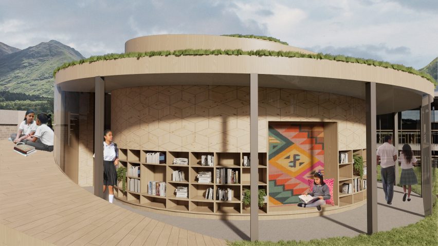 Render of a education centre in Peru by an Interior design student