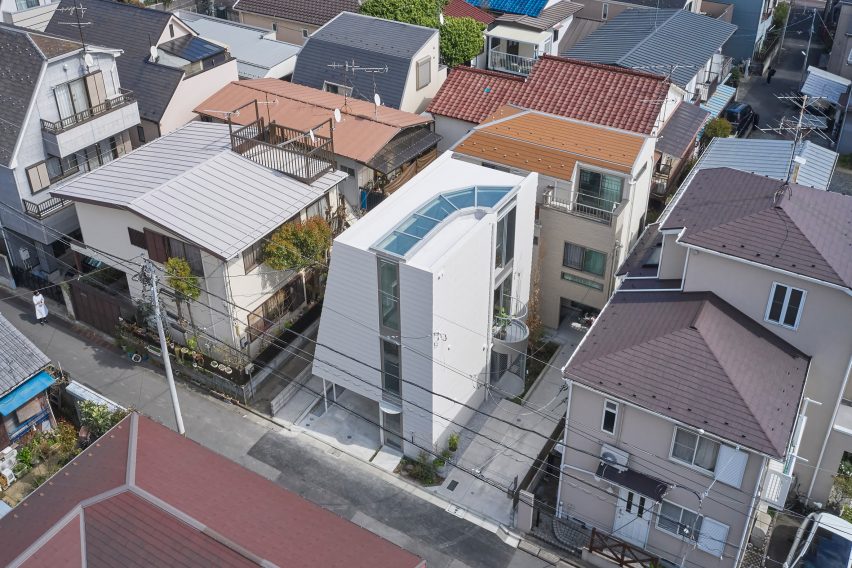 Aerial view of houses in Tokyo