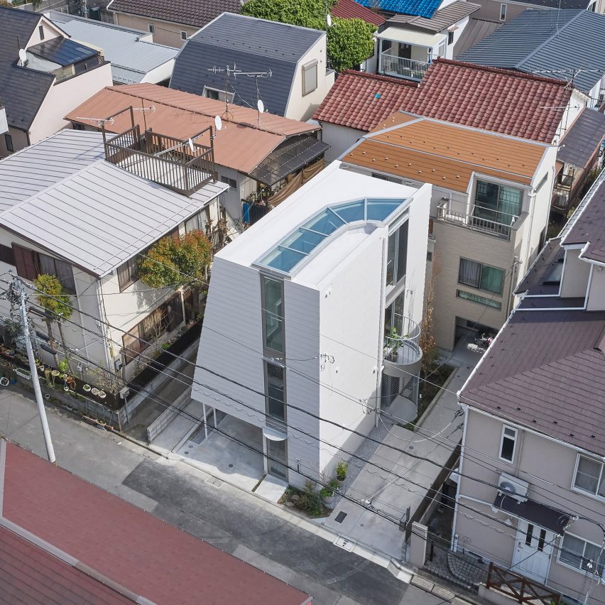 Aerial view of Scenery Scooping House by Not Architects Studio