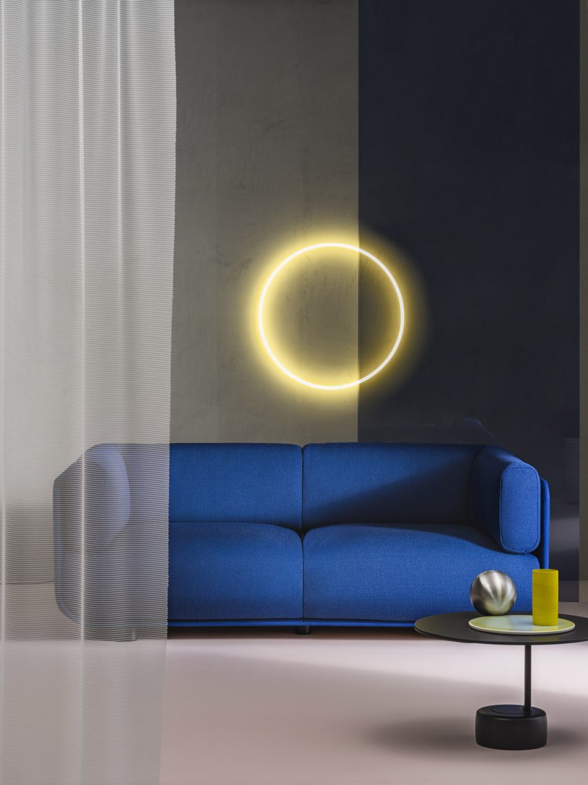 Blue Shaal sofa by Doshi Levien