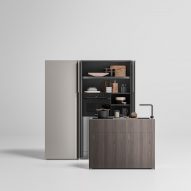 Kitchen island and shelving unit from Falper