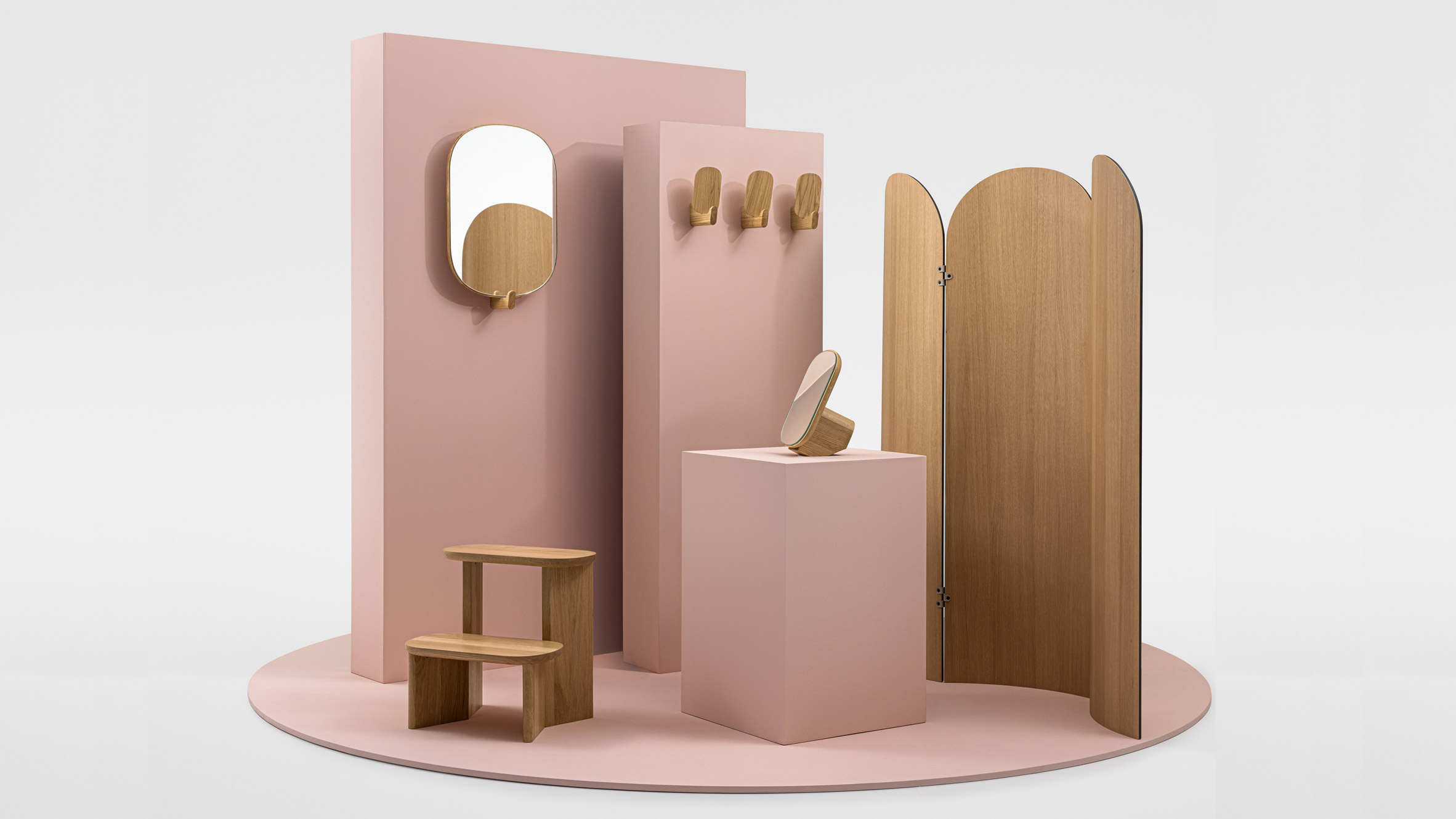The Ad All collection by Zeitraum showcased on a pink stage