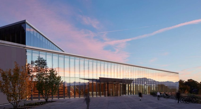 SOM and Burckhardt+Partner create mass-timber office for UN on Lake Geneva
