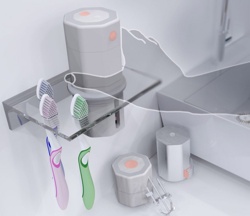 Conceptual visualisation showing use of designed toothpaste system
