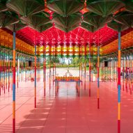 Yinka Ilori tops Berlin pavilion with colourful disc canopy
