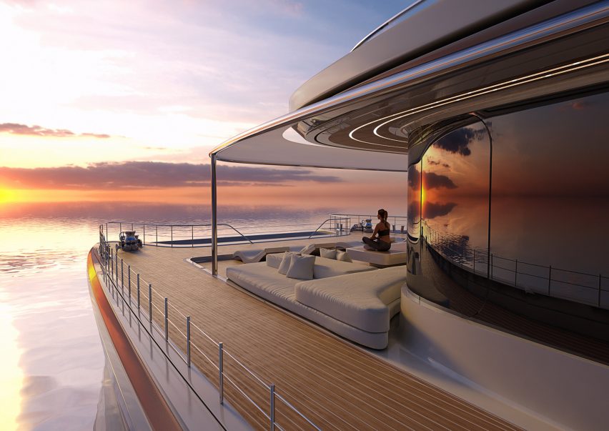 Sun deck on a yacht 