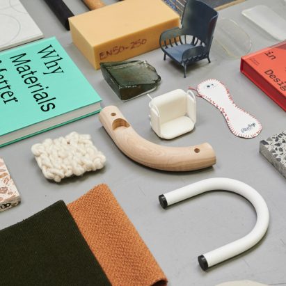 Objects displayed on a grey surface