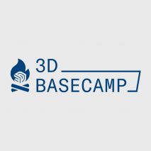 A photograph of the 3D Basecamp logo