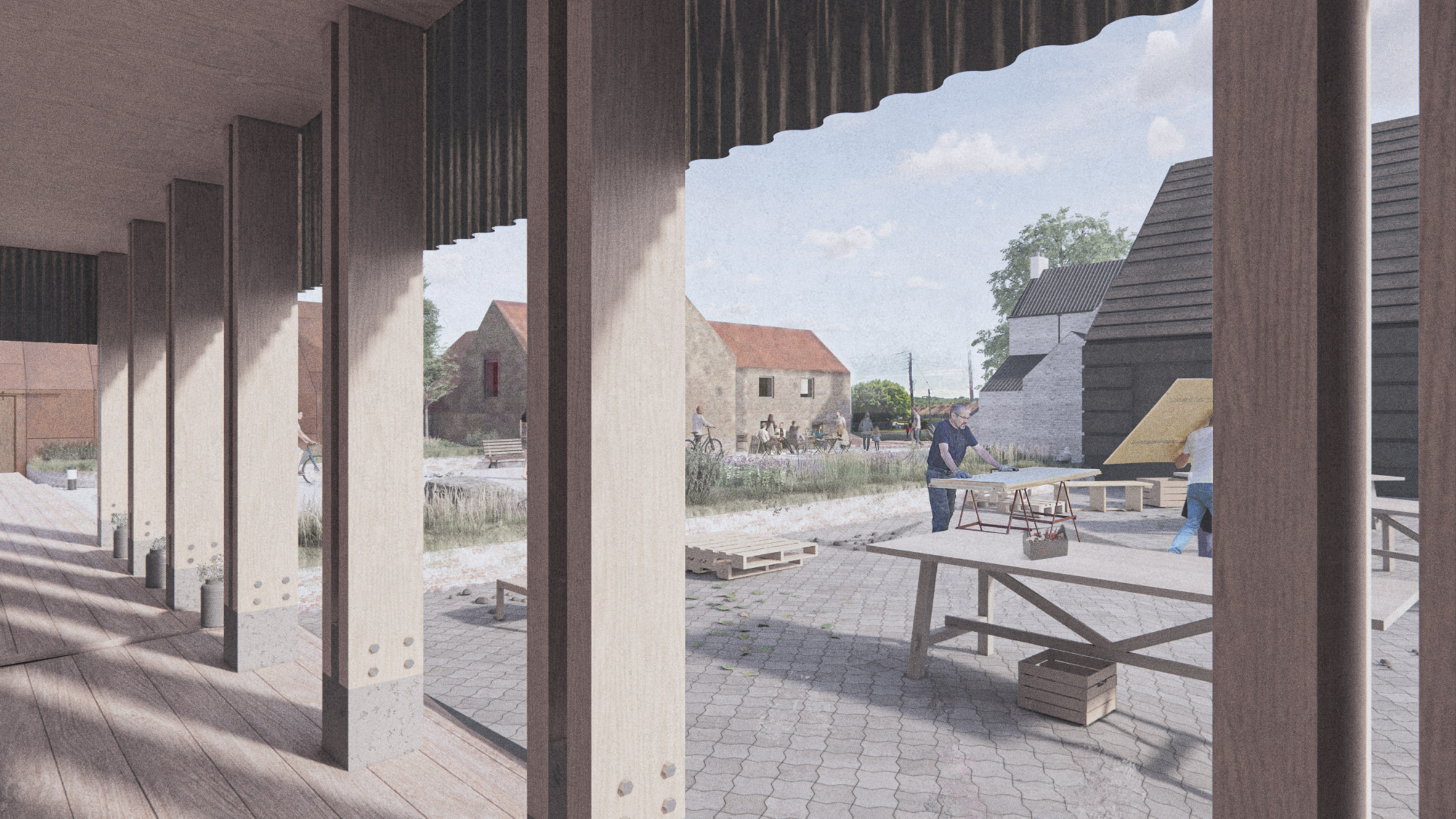 A render of Cotsford Grange Farm