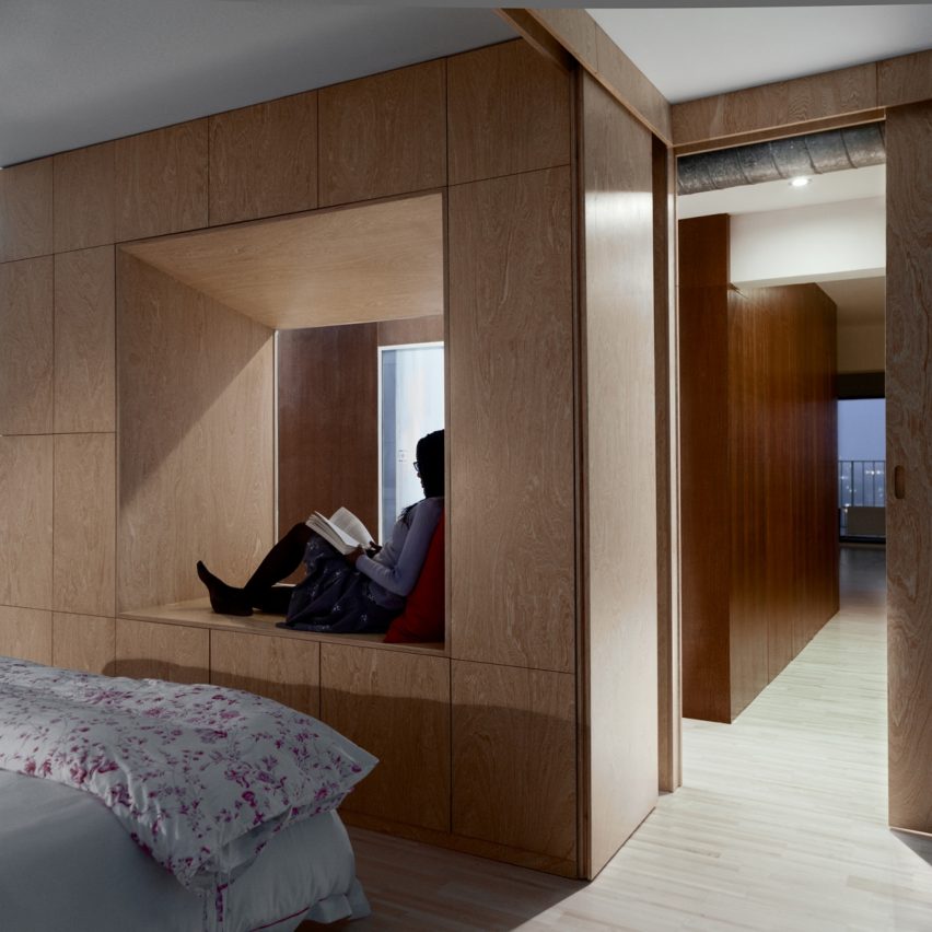 A photograph of a bedroom designed byl'atelier pierre escobar by l'atelier pierre escobar