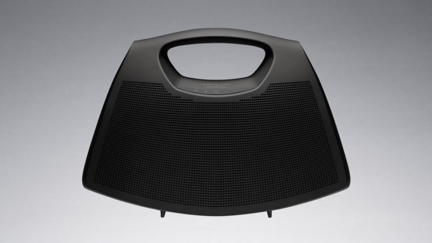 A black speaker bag