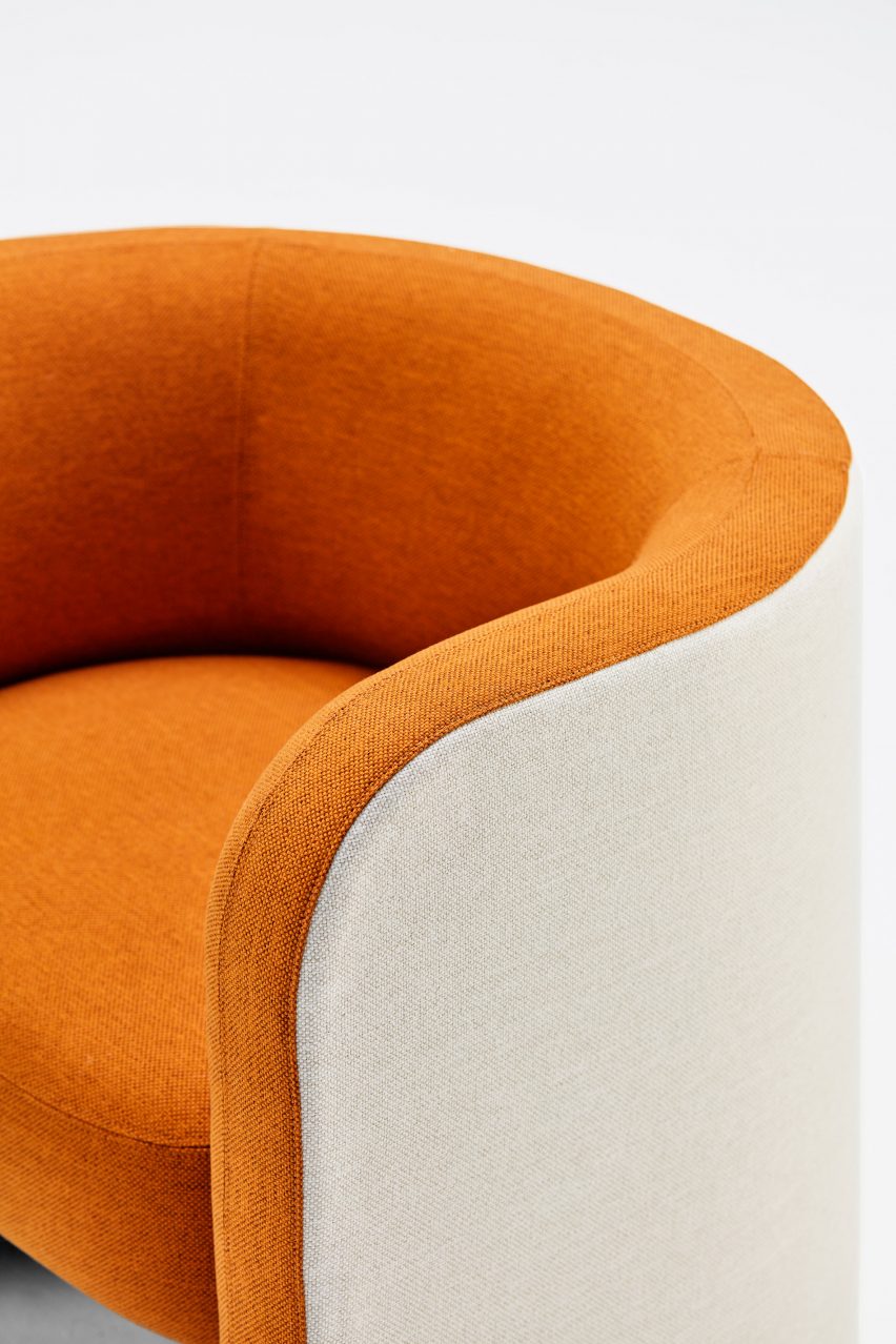 Close up of the Biggie chair by Derlot