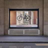 Ciguë imagines car-free city inside Cowboy's electric bike shop in Paris