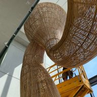Belgium office with rattan sculpture by Enter Projects Asia