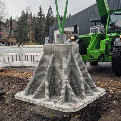 Low-Carbon 3D-Printed Foundation by Hyperion Robotics