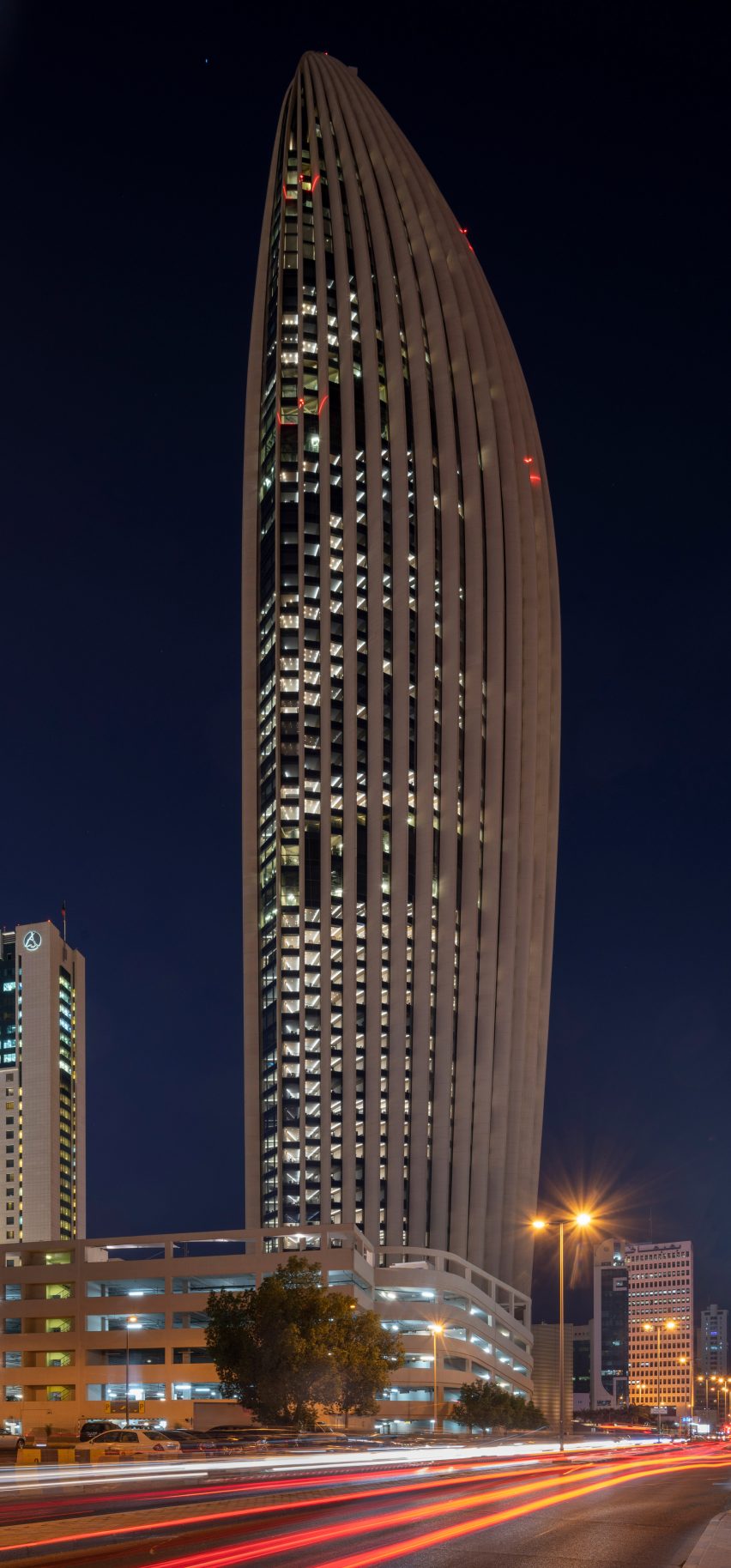 Concrete fins on Kuwait skyscraper