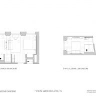 Bedroom floor plans, Inhabit Queen's Gardens by Holland Harvey Architects