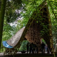 Timber shelter at Westonbirt arboretum by Invisible Studio 