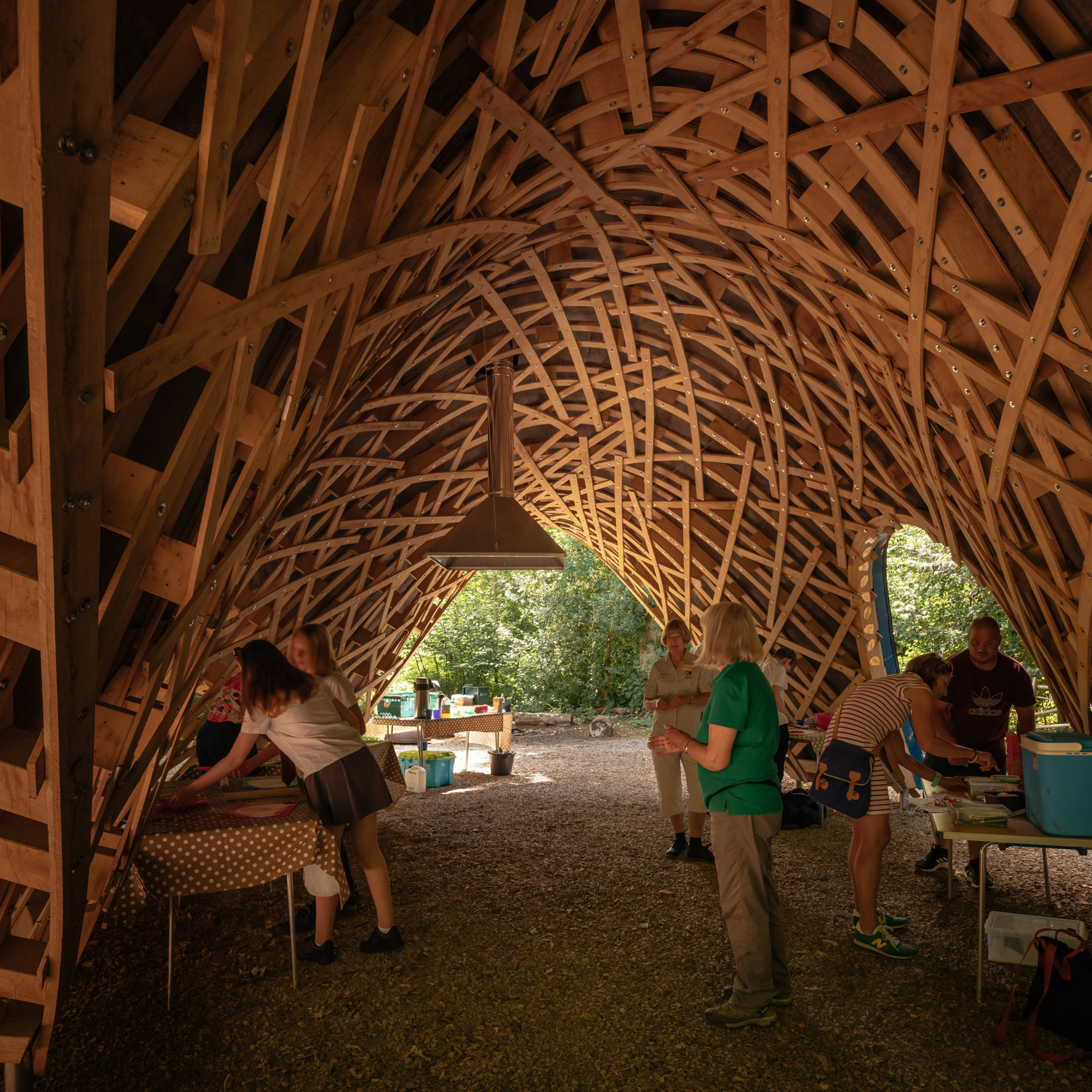 Timber lattice roof