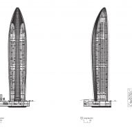 National Bank of Kuwait Headquarters supertall skyscraper by Foster + Partners plans