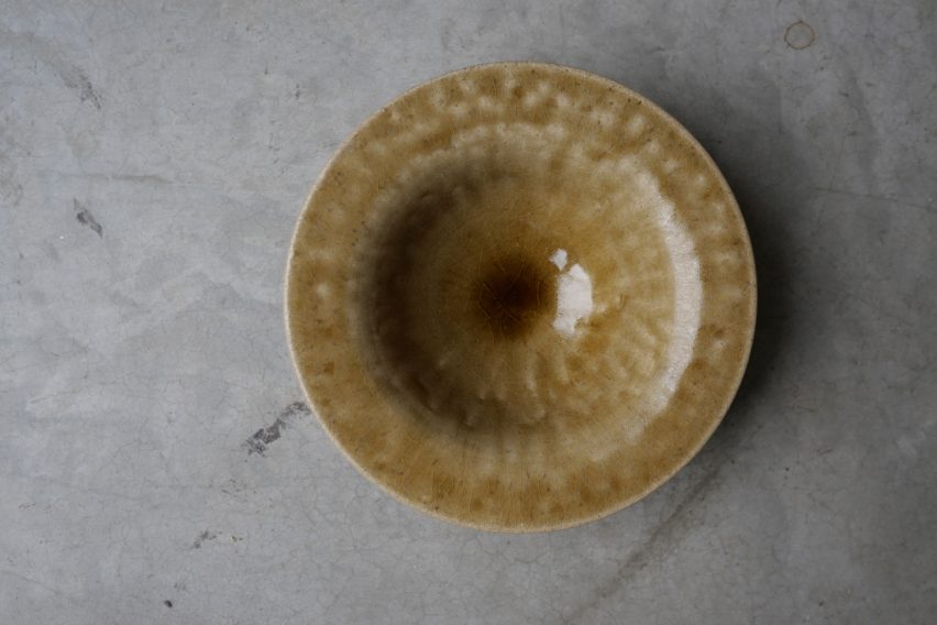 Off the Menu ceramic plate made with food scraps giving light brown colour