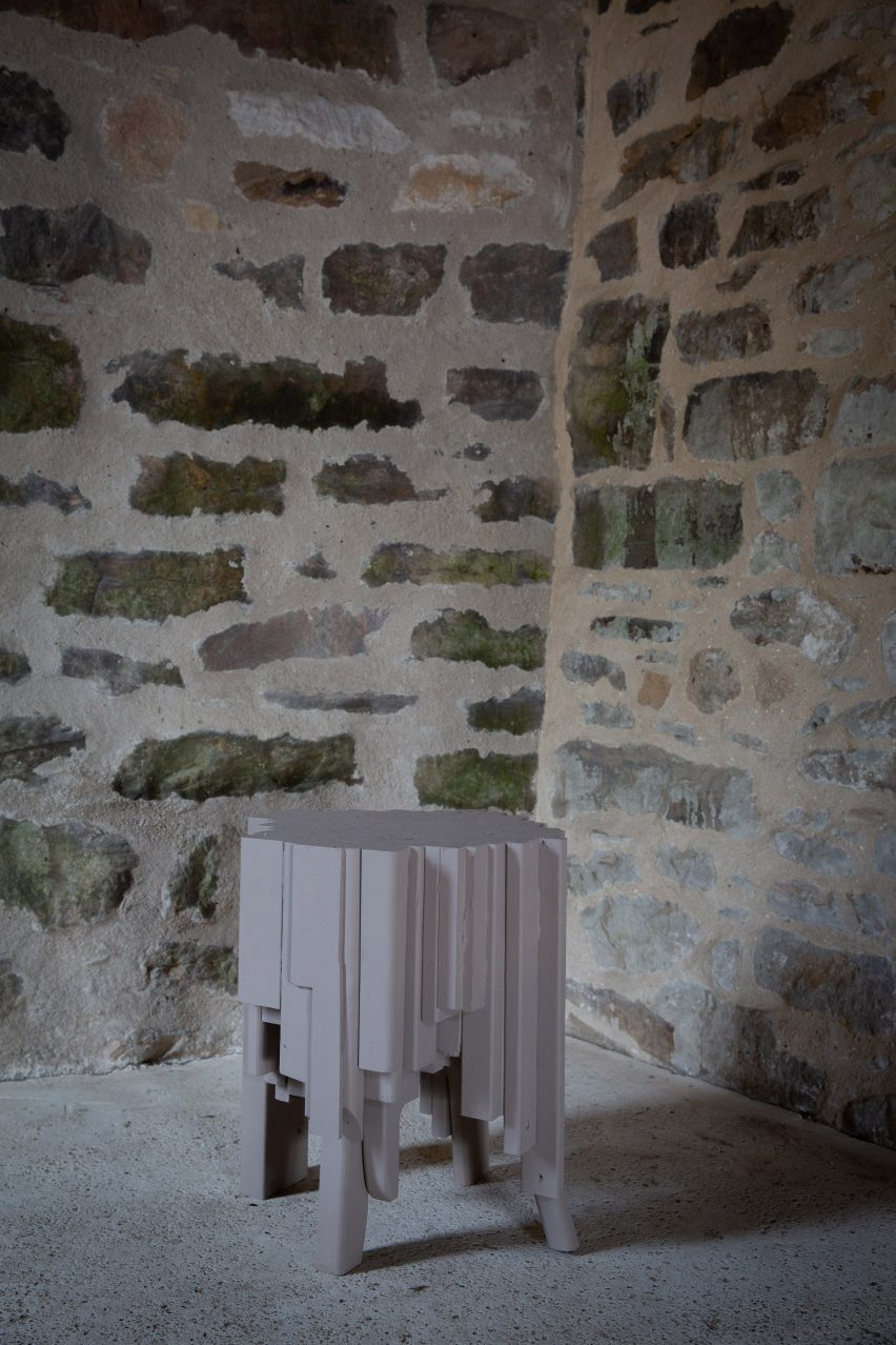 Grey stool by Rickard Whittingham 