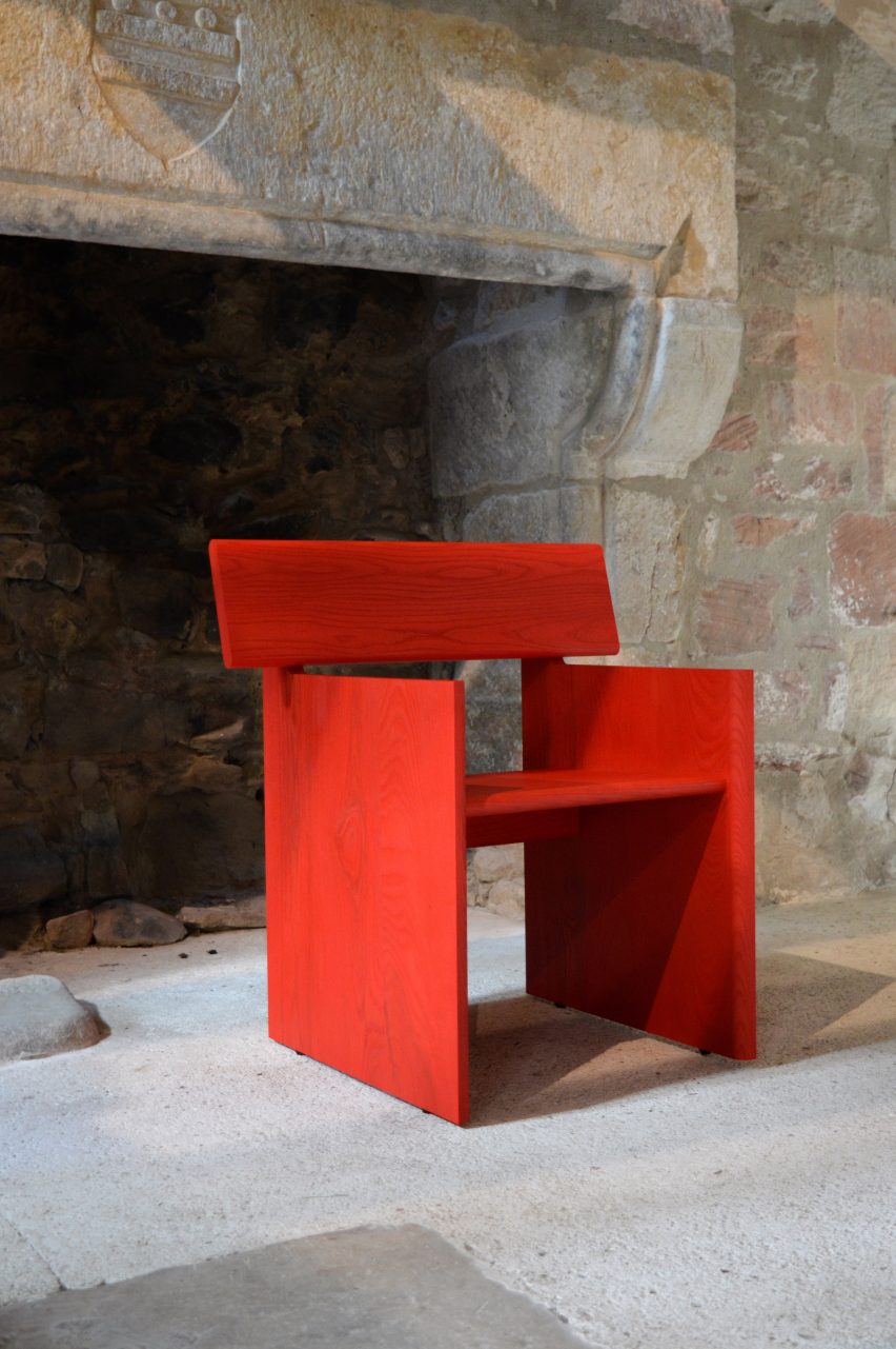 Red Plank Chair by Anthony Forsyth