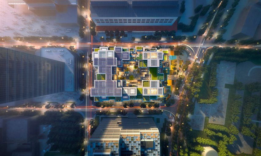 Aerial view of Alibaba's cloud-like Shanghai headquarters designed by SOM