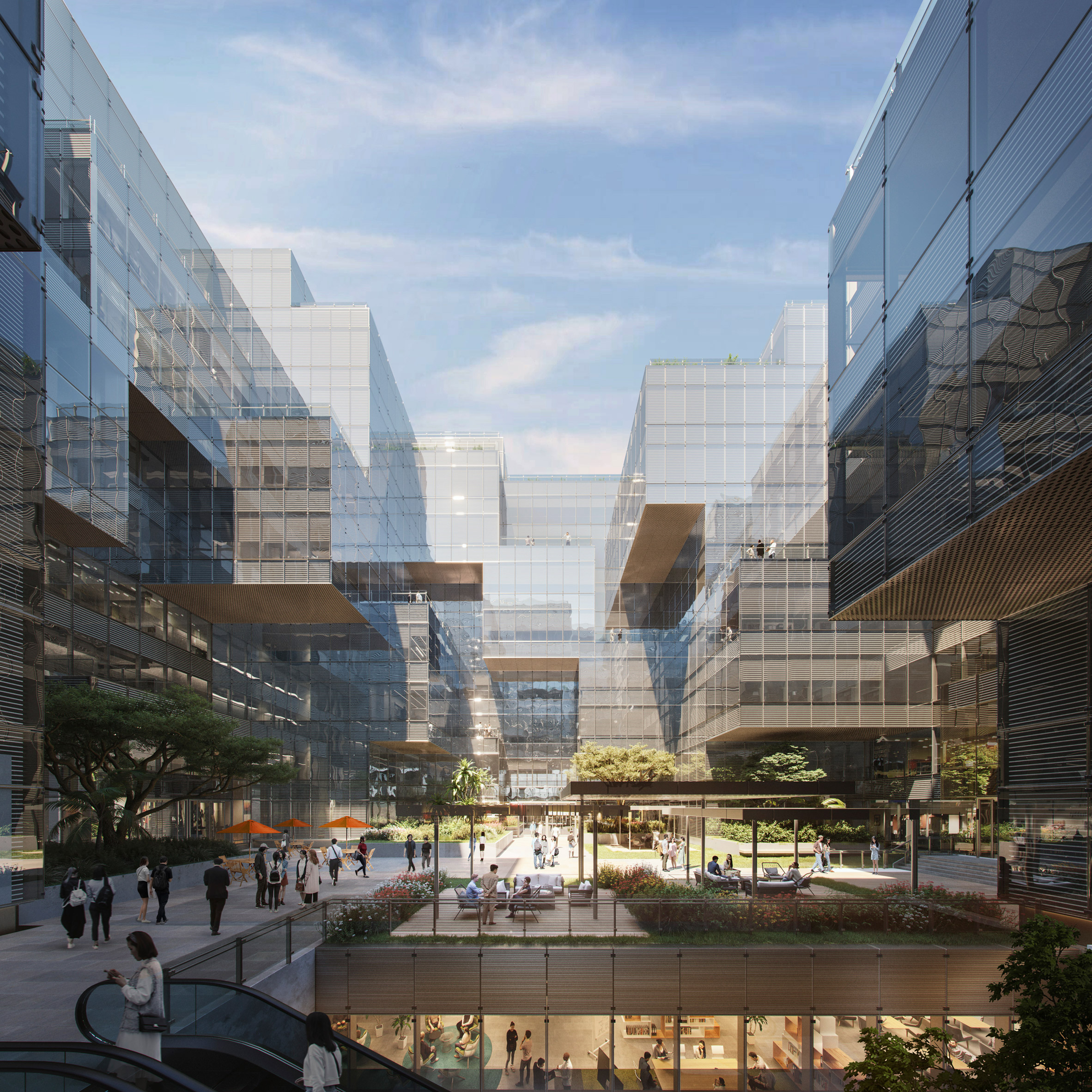 Cuboid modules make up cloud-shaped Alibaba office by SOM