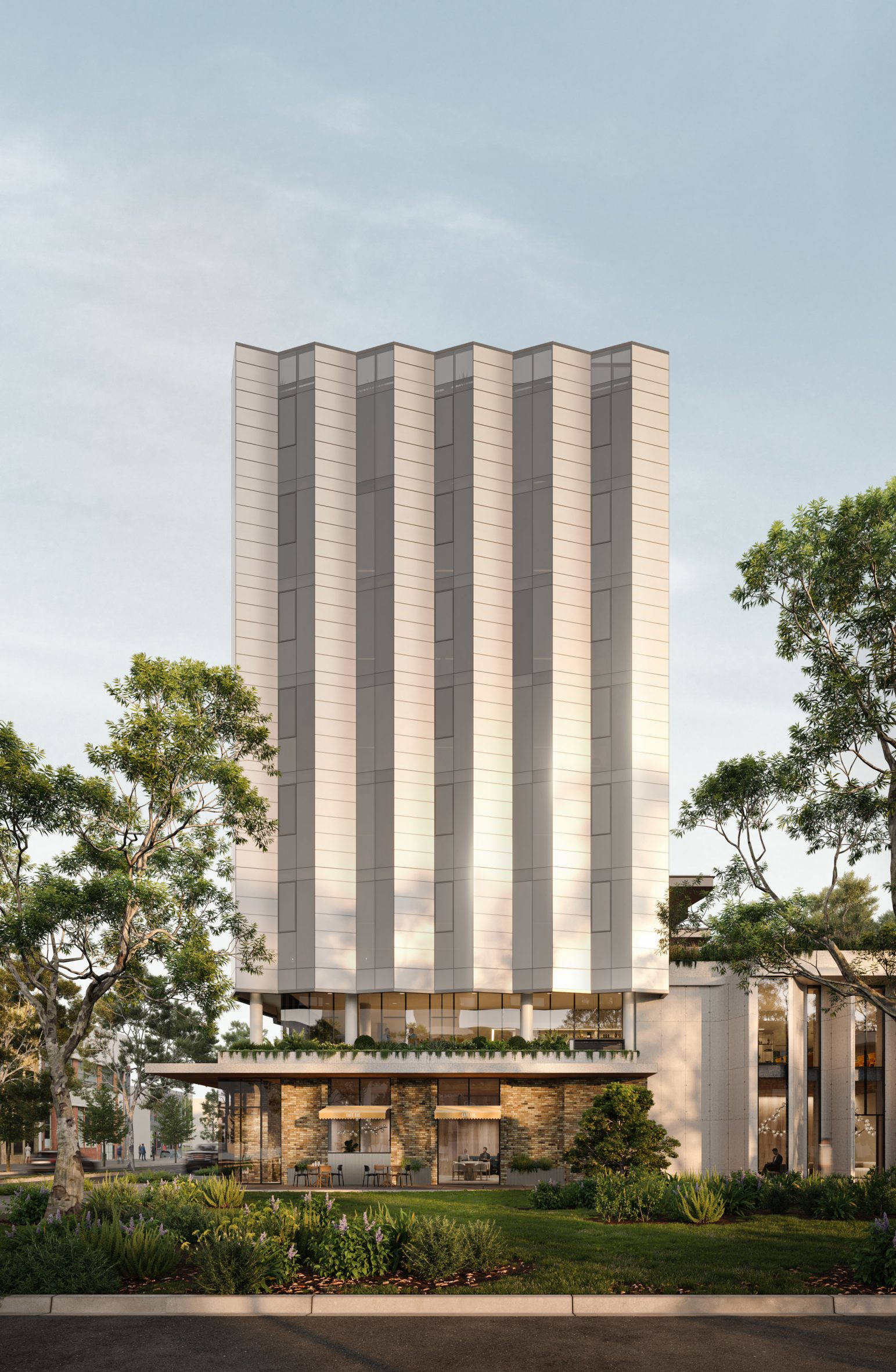 Front facade of 550 Spencer offices by Kennon