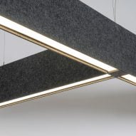 Photograph showing detail of T-shaped lighting fixture