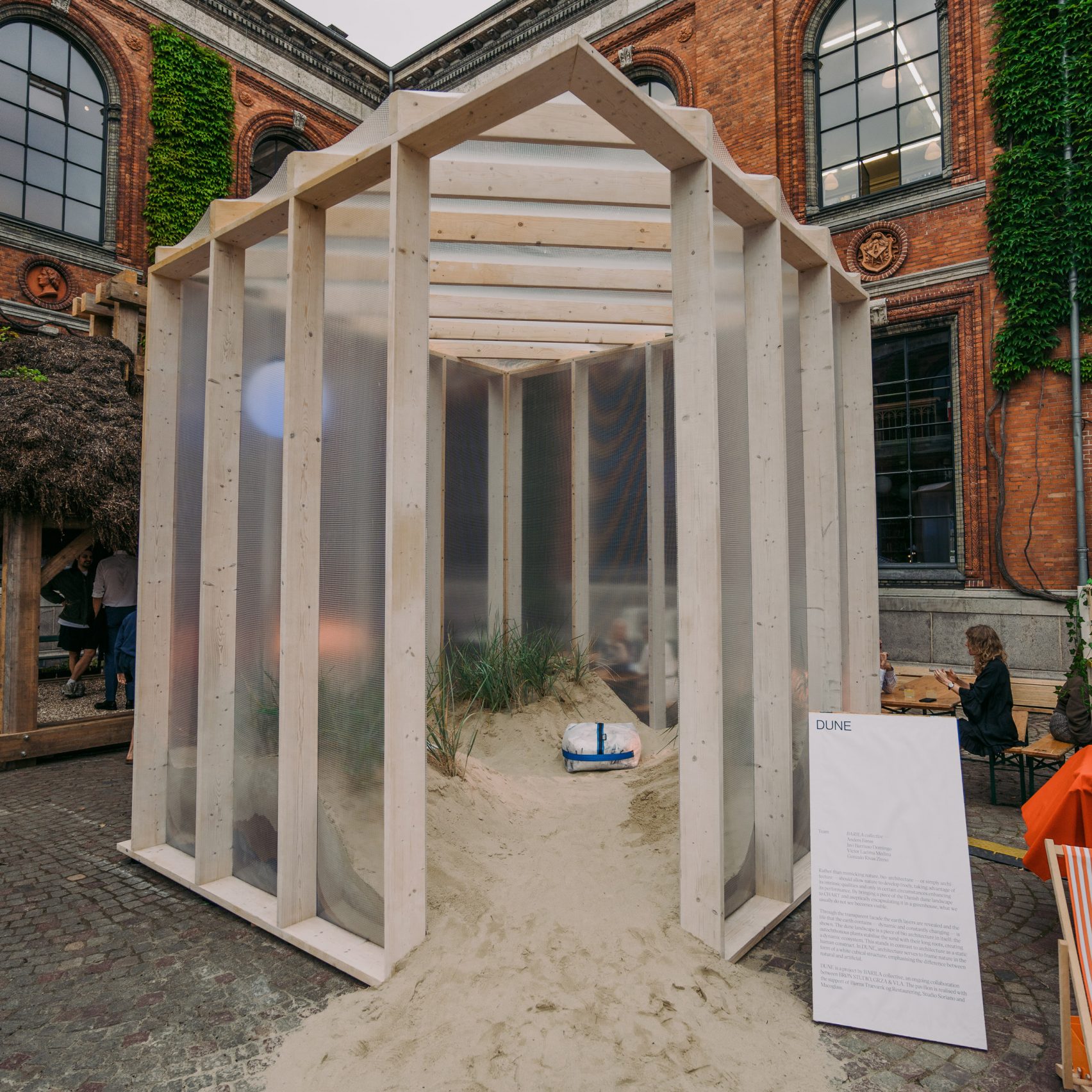 Dynamic Pavion Greenhouse-like pavilion encloses Danish sand and plants to create ...