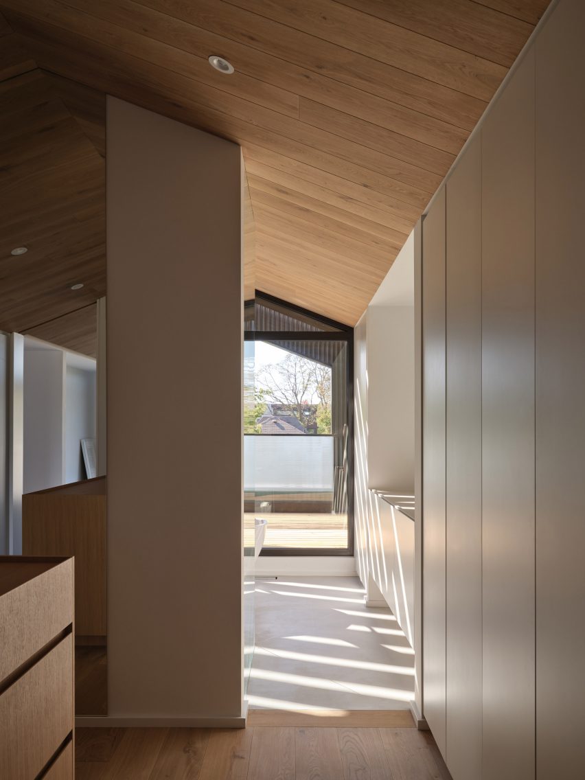 White and oak interior in Everden House