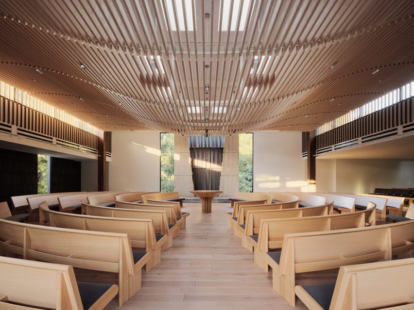 Sanctuary with wooden canopy