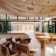Field Architecture clads Silicon Valley synagogue in salvaged-wood lattice