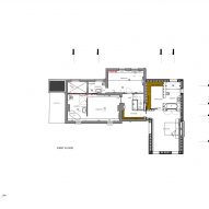 First floor plan of house extension by Invisible Studio
