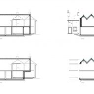 Sections of house extension by Invisible Studio