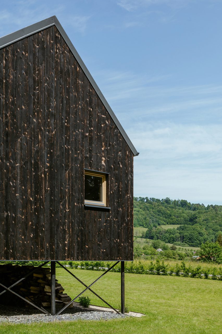 Charred timber facade