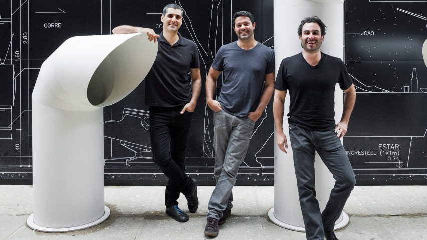 FGMF Arquitetos founders stood by an extractor fan