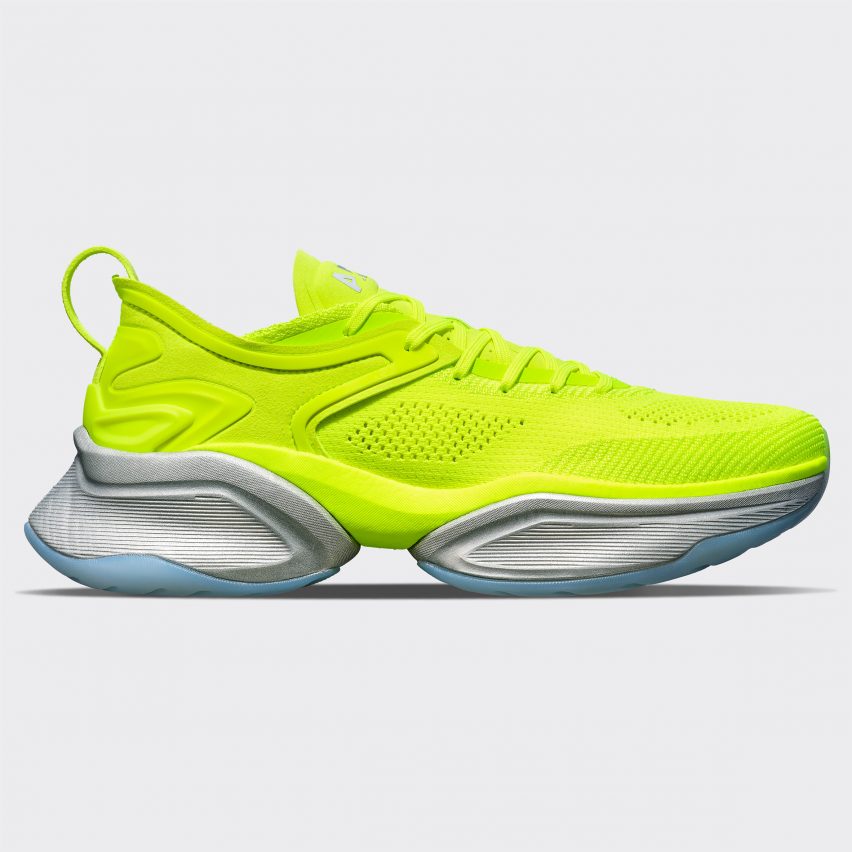 A lime green APL and McLaren trainer