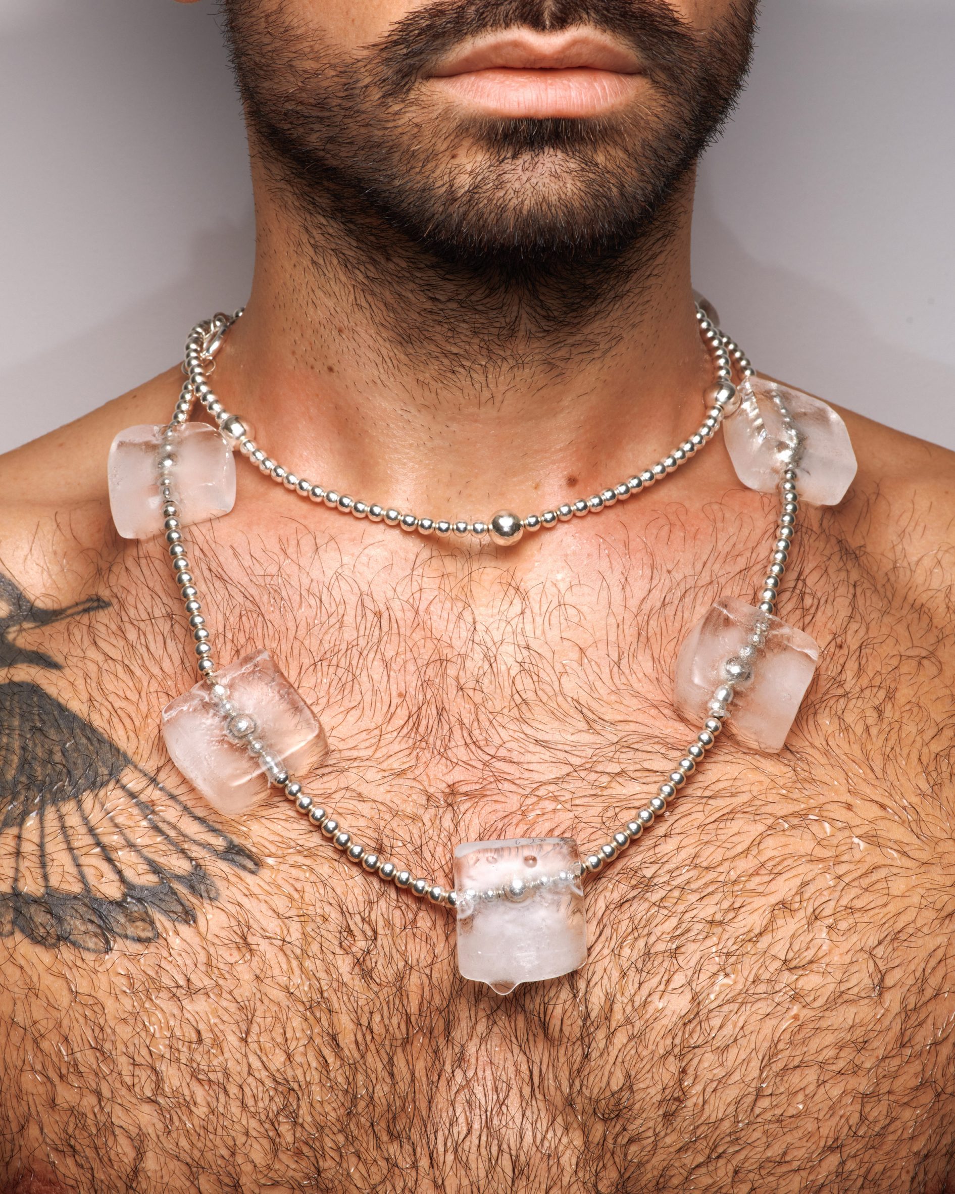 Ice-cube necklace aims to demonstrate that water is a luxury good