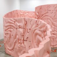 Intricate puzzle pieces make up brain-like labyrinth at SCI-Arc Gallery