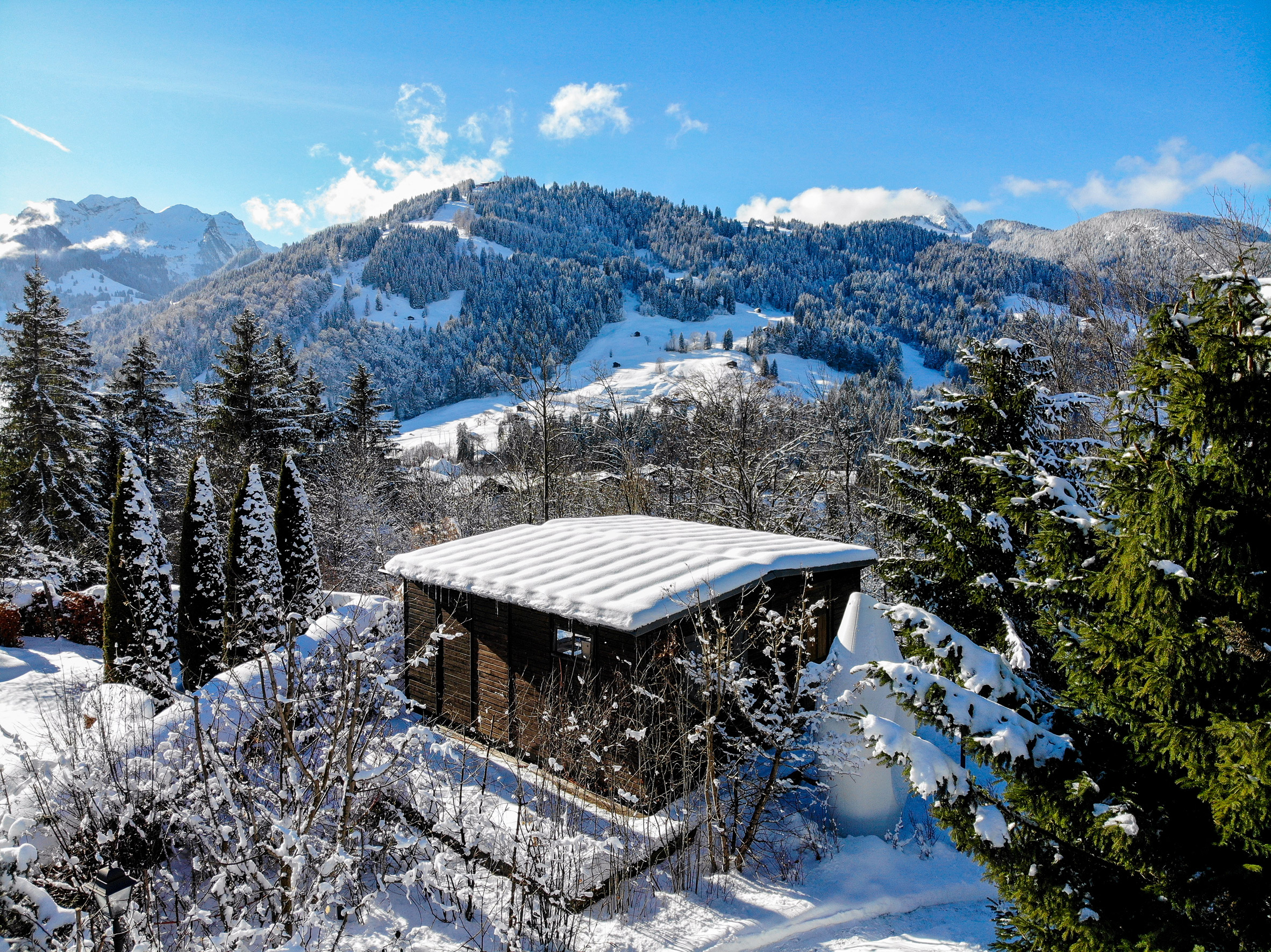 Jean Prouve demountable house at The Alpina Gstaad