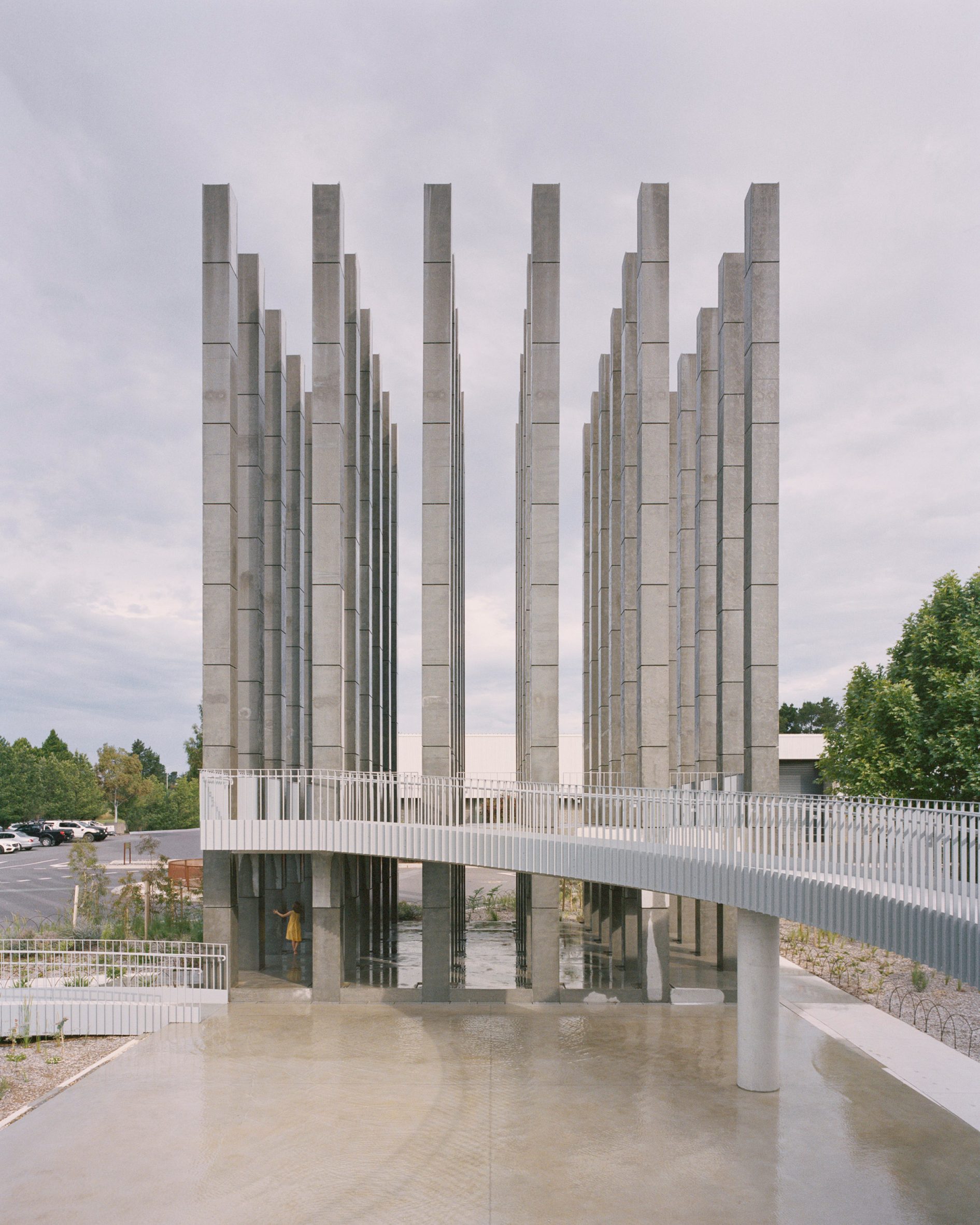 Artwork composed of 36 concrete pillars